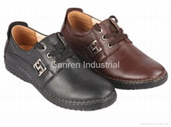 Men's casual shoes with genuine leather upperand rubber outsole