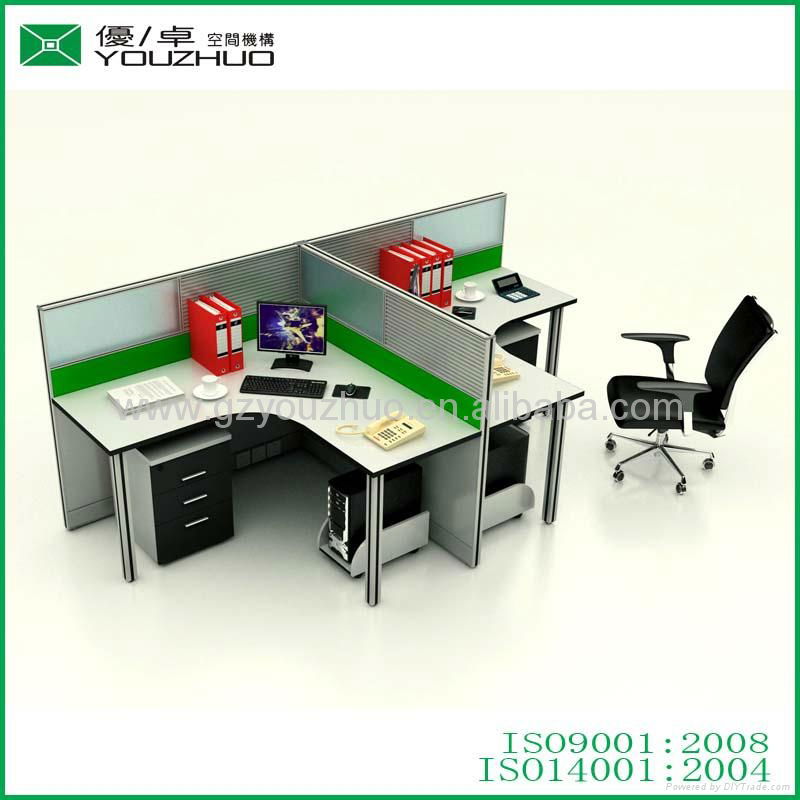 M51-Modern wooden frosted glass office workstation 