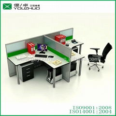 M51-Modern wooden frosted glass office workstation 