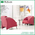 Hot sell fashion 1 seat steel frame red fabric sofa  1