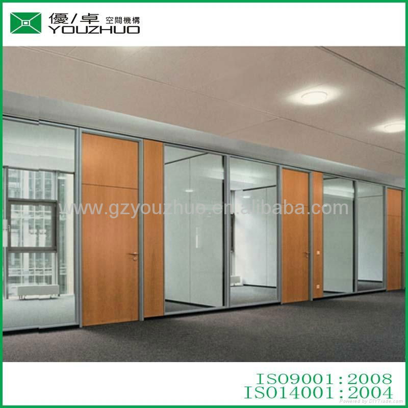 V828-8 Morden Fixed High Decorative Glass Partition Wall with Panel 