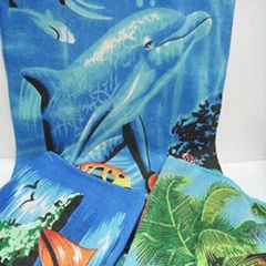 100% cotton velvet reactive printed beach towels 