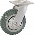 heavy duty PU caster with tyre veins 1