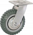 heavy duty PU caster with tyre veins