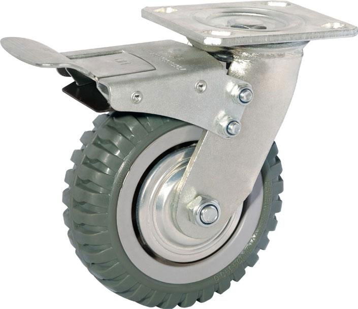 heavy duty PU caster with tyre veins 2