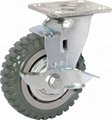 heavy duty PU caster with tyre veins 3