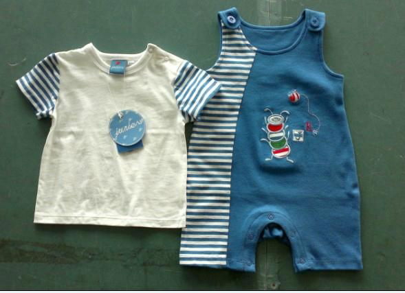 two pcs of Baby garments including baby's t-shirt and baby's romper