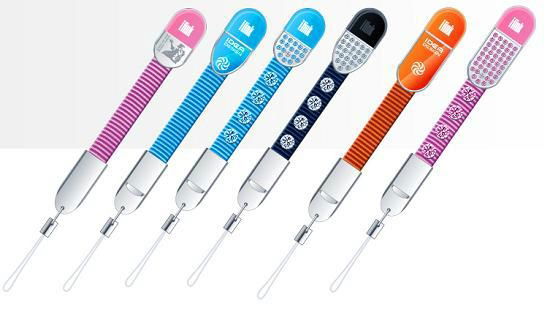 USB smart cable strap with 8GB flash memory for mobile phones