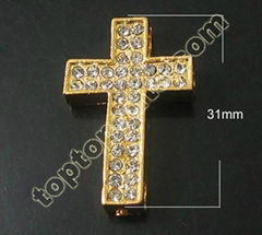 rhinestone cross connection shamballa beads