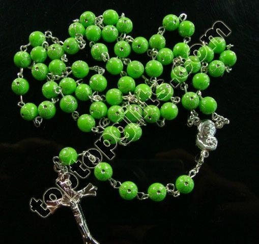 flower plastic rosary prayer beads 2