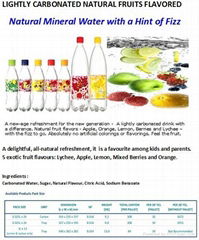 Lightly carbonated natural fruits flavored drinks