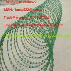 PVC coated high securitysteel concertina wire 
