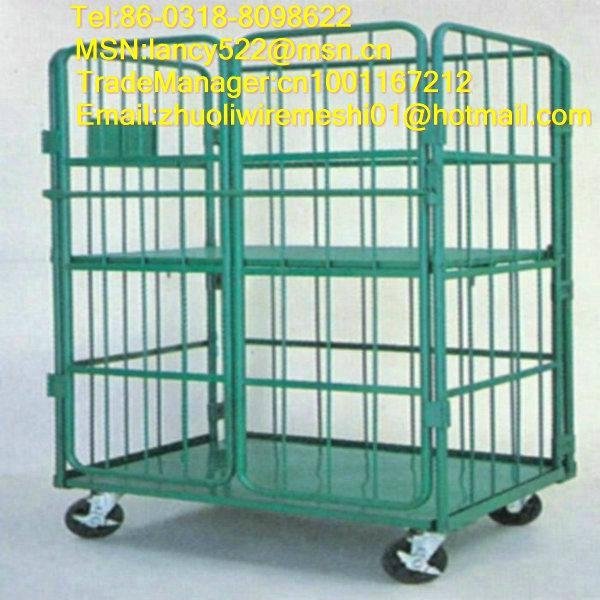 factory wholesale rolling metal storage cage 3