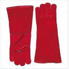 16" Red Cowhide Split Leather Welding Gloves