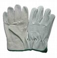 10" White Cowhide Leather Driving Gloves