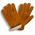 10.5" Brown Cowhide Split Leather Driving Gloves