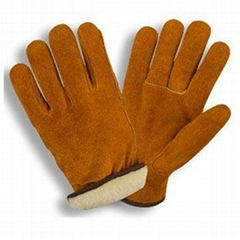 10.5" Brown Cowhide Split Leather Driving Gloves