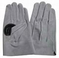 Grey Split Cowhide Leather Japanese Style Gloves 1