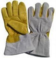 10.5"Golden Grain Cowhide Leather Work Gloves 1