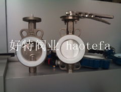 Stainless Steel All Cover PTFE Wafer Type Butterfly Valve