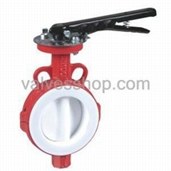 All Cover PTFE Wafer Type Butterfly Valve