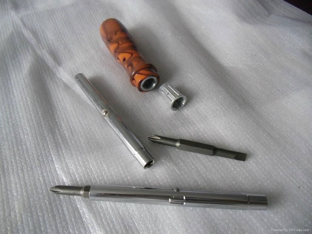 Acetate handle multi-bits screwdrivers