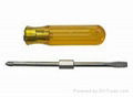 Combination reversible screwdriver with acetate handle