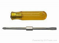 Combination reversible screwdriver with acetate handle