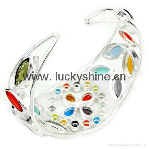 wholesale beautiful fashion bracelet 925 silver jewelry topaz 2