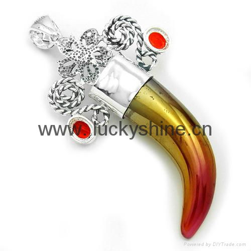 2012 hot sale hot pepper pendant gemstone rainbow agate 2