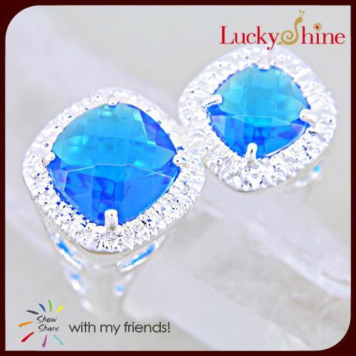 Wholesale 925  Silver Rings Blue Topaz For Women