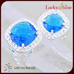 Wholesale 925  Silver Rings Blue Topaz For Women