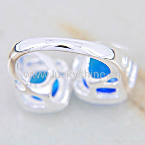 Wholesale 925  Silver Rings Blue Topaz For Women 2