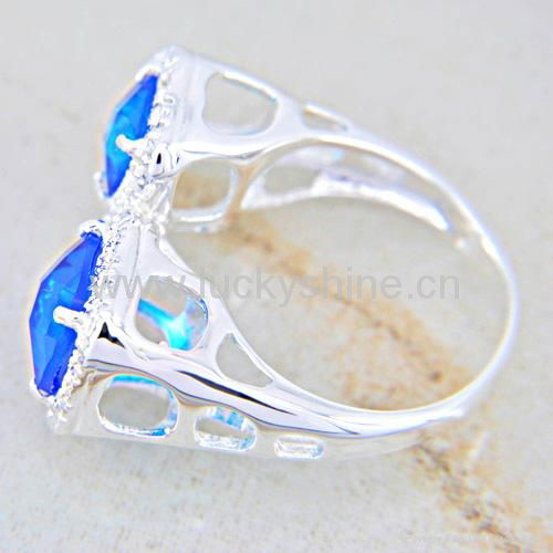 Wholesale 925  Silver Rings Blue Topaz For Women 3