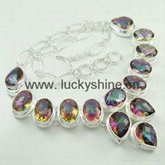 Wholesale hot selling necklace rainbow topaz necklace jewelry