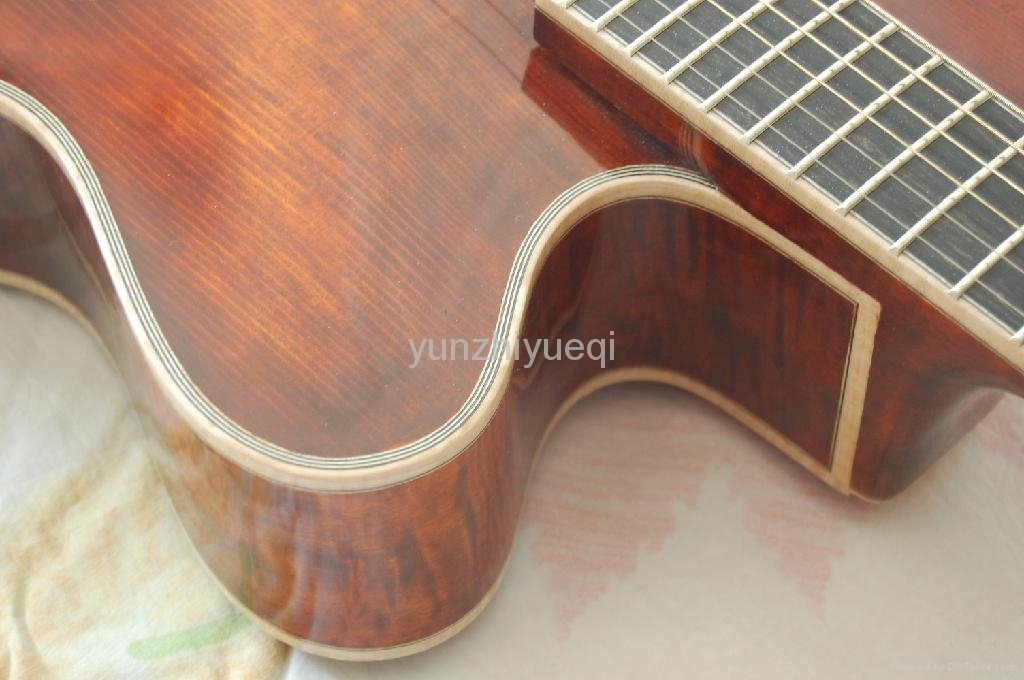 Wholesale fully handmade jazz electric guitar with solid wood. 5
