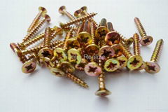 pozi drive yellow plated chipboard screw