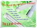 280 Degree of T8 LED Tube (No need to remove starter)