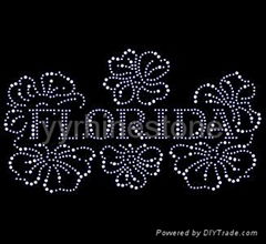 Flower/Fleur de lis rhinestone transfer