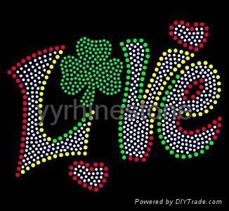 Love/ Heart rhinestone transfer