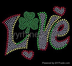 Love/ Heart rhinestone transfer