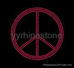  Peace rhinestone transfer