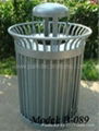 dustbin for public space, metal trash cans with single collection 1