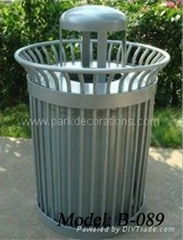 dustbin for public space, metal trash cans with single collection