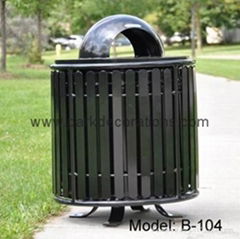 outdoor metal garbage can