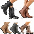 Womens Combat Military Boots Lace Up