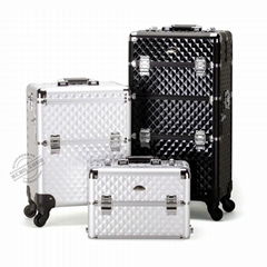 Aluminum Rolling Train Cosmetic Makeup Case 