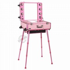 Studio Makeup Case w/ Lights, Mirror, & Legs - Pink