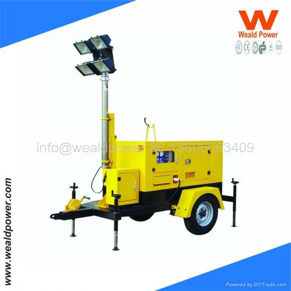 Mobile Tower Light Generator Sets Powered by Kubota or Lister Peter 3