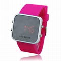 China fashion Digital Band Silicone LED Wrist Watch With Red LED